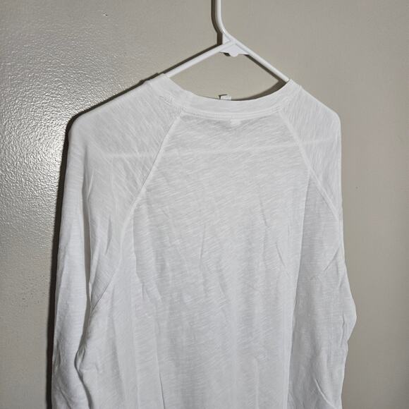 NWOT Zella White Long Sleeve Cotton T Shirt Sz XS Flawed - Picture 8 of 11